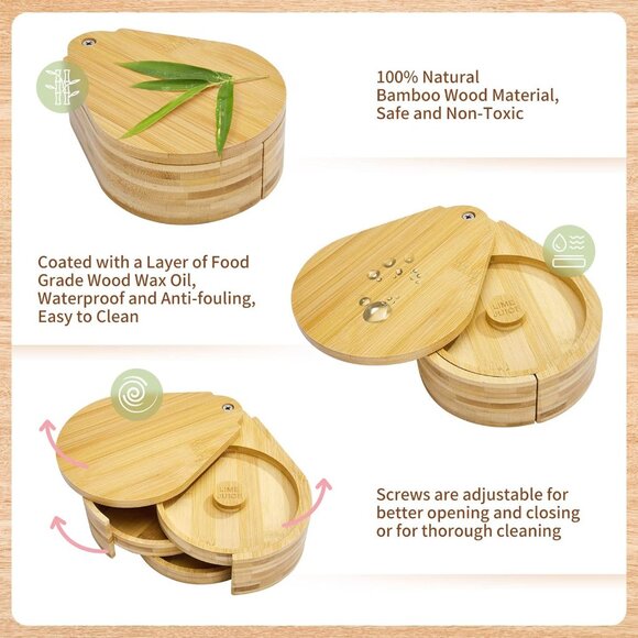 Tier Bar Glass Rimmer Bamboo Wood Sugar Salt Box with Sponge,Bartender Tool1 Set - Picture 11 of 14